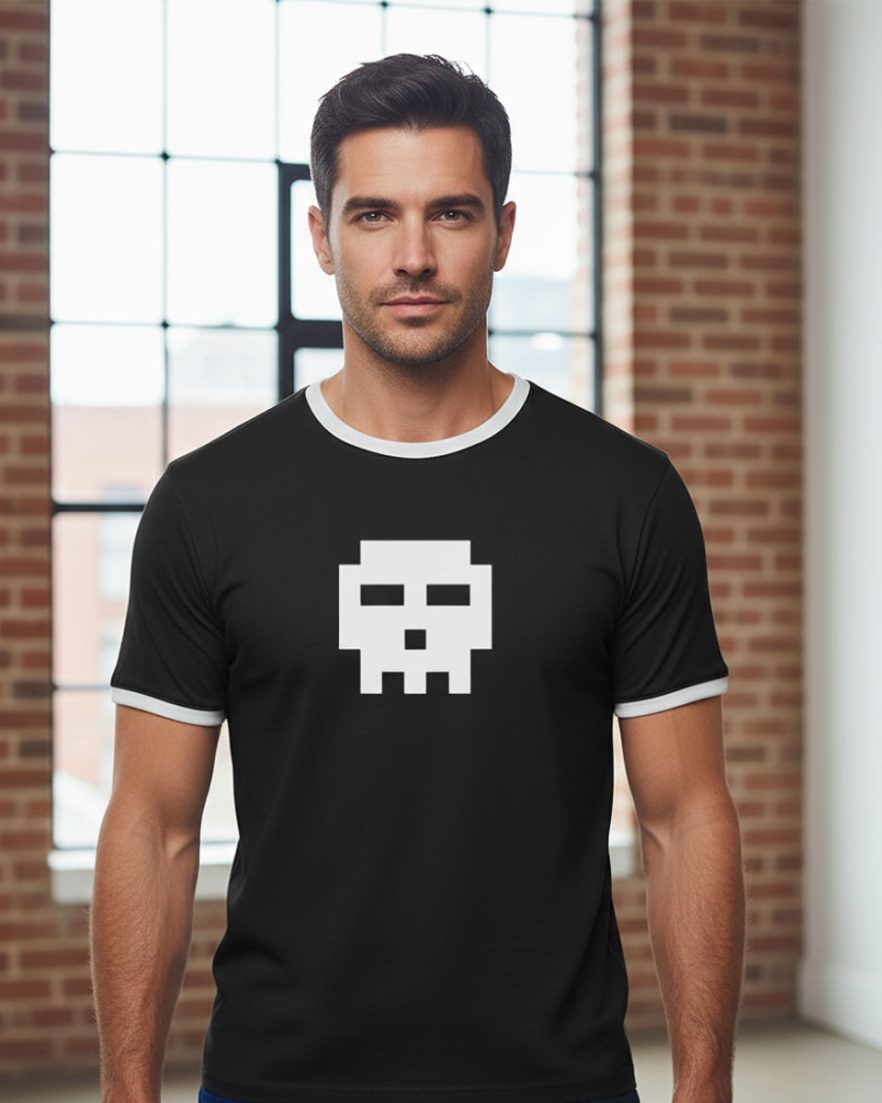Mens Scott Pilgrim '8-Bit Skull' T-shirt - Reverb Clothing