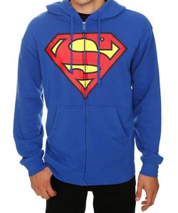 Superman Zipped Hoodie - Royal Blue