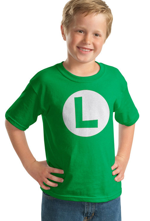 Que Interminable Teleférico Children's Super-Mario-Bros 'Luigi' T-Shirt Ages 3-13yrs - Reverb Clothing