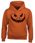 Children's Scary-Pumpkin Face Halloween Hoodie Ages 3-13yrs