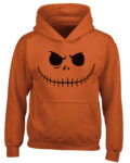 Children's Pumpkin-Jack Face Halloween Hoodie Ages 3-13yrs