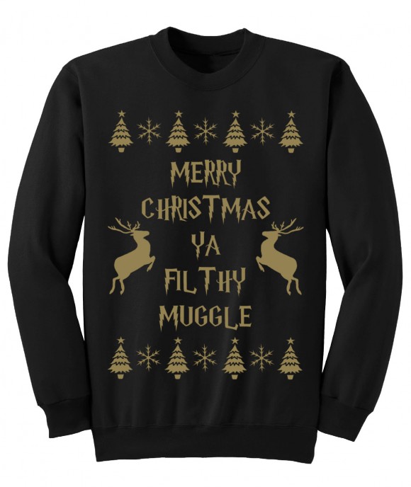 Harry Potter ‘Merry Xmas Ya Filthy Muggle’ CHRISTMAS jumper Sweatshirt ...