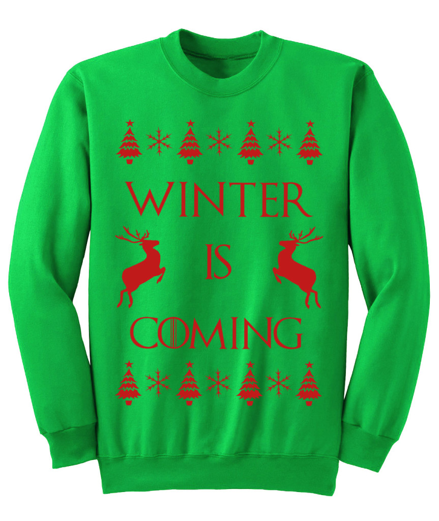 AWDis Men's Funny Christmas Sweatshirt – 'Let It Snow' Game Of Thrones / Beckham Style