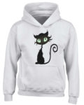 Children's Witches Cat Glow-in-the-Dark Eyes Hoodie Ages 3-13yrs