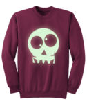 Mens womens Glow-in-the-Dark Skull Halloween Sweatshirt XS-XXL