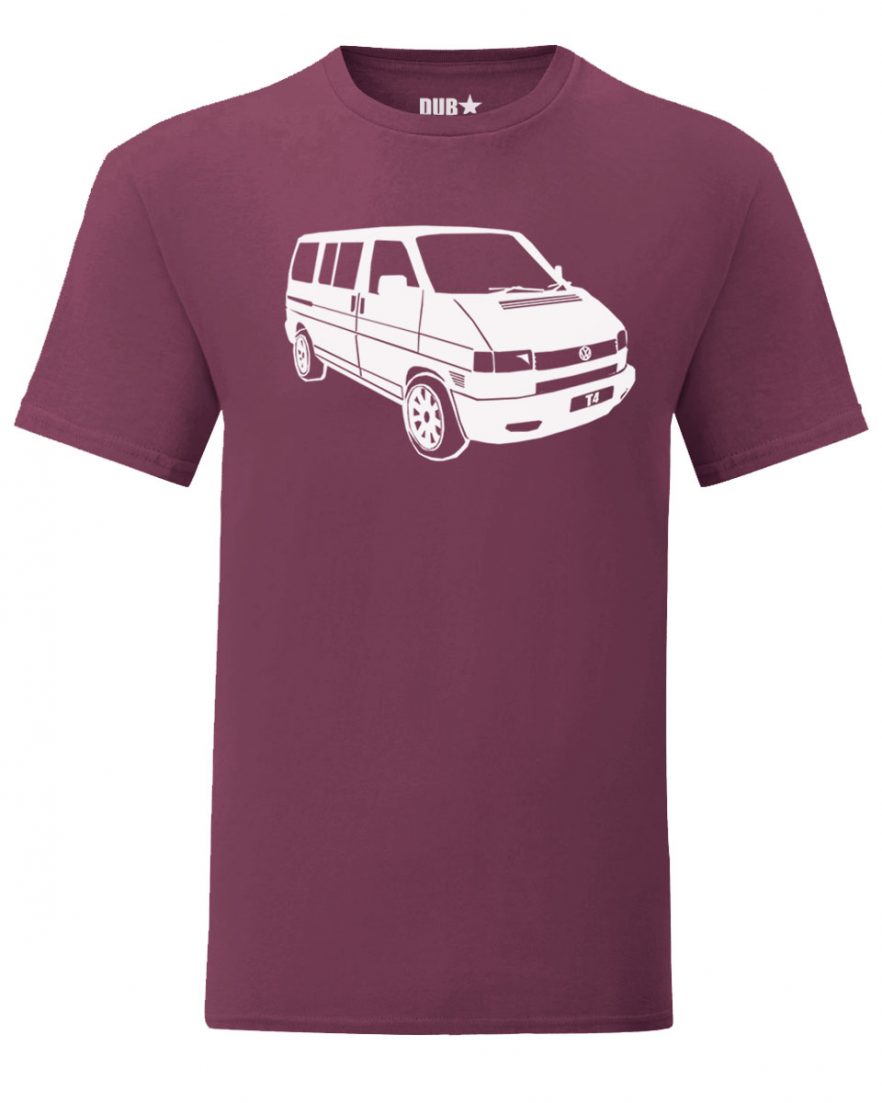 vw t4 tee - maroon