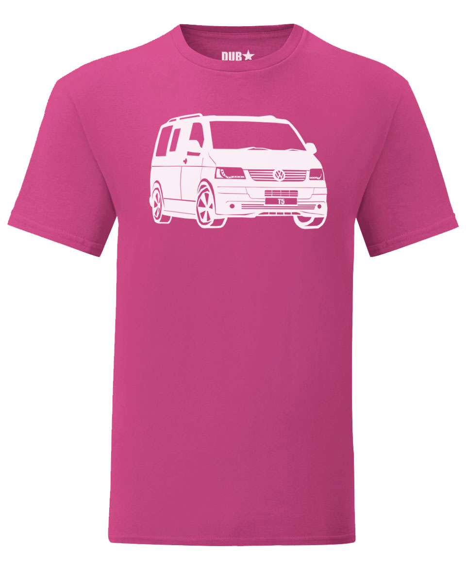 vw t5 tee - heliconia pink