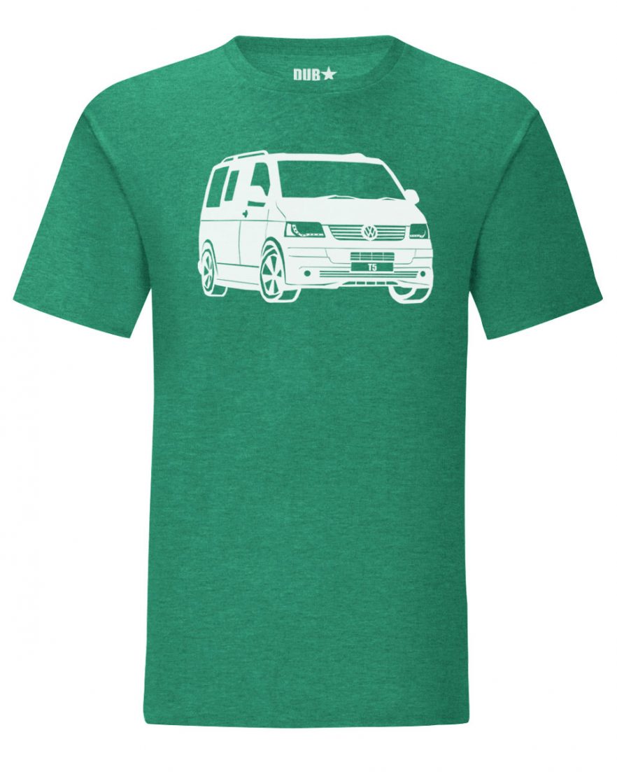 vw t5 tee - heather green