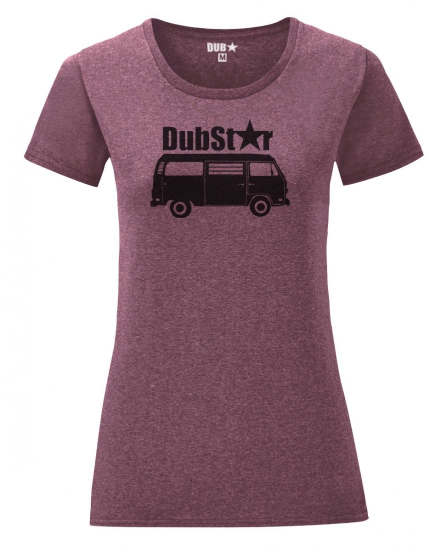 VW T2 ladyfit tee - heather maroon
