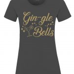 Ladies Gingle Bells tee - Charcoal