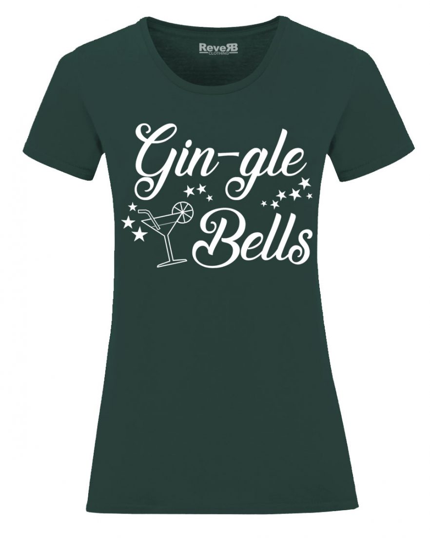 Ladies Gingle Bells tee - Dark Green